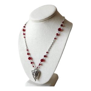 Brighton Milas Heart Necklace with Red Swarovski Crystal 18"